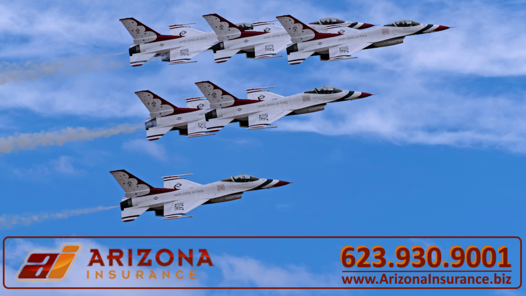 The Thunderbirds Air Force Performance Flight Team based out of Luke Air Force Base near Litchfield Park, Arizona